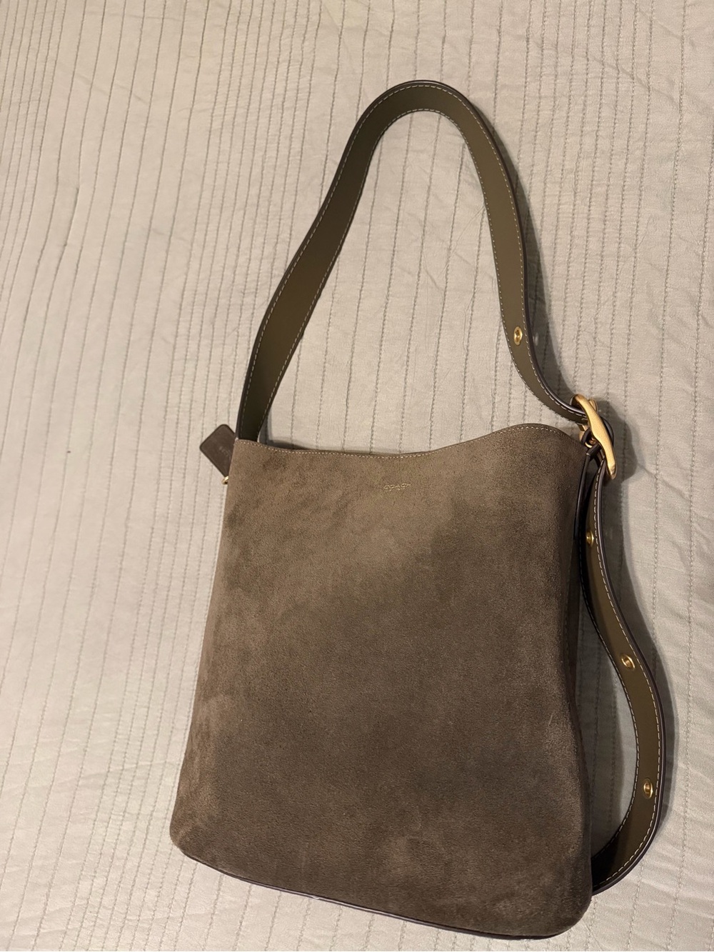 Coach Olive Green Leather Shoulder Tote with Wristlet - Picture 4 of 6